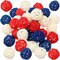 30 Pcs Patriotic Rattan Balls 4th of July Decorative Balls for Bowl 1.8 Inch Red White and Blue Table Wicker Balls for Decorating Bowl Filler Vase Filler Spheres for Table Independence Day Home Decor